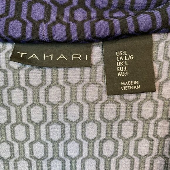 Tamari Blue and Black sleeveless Blouse with scoop neckline - Picture 5 of 8